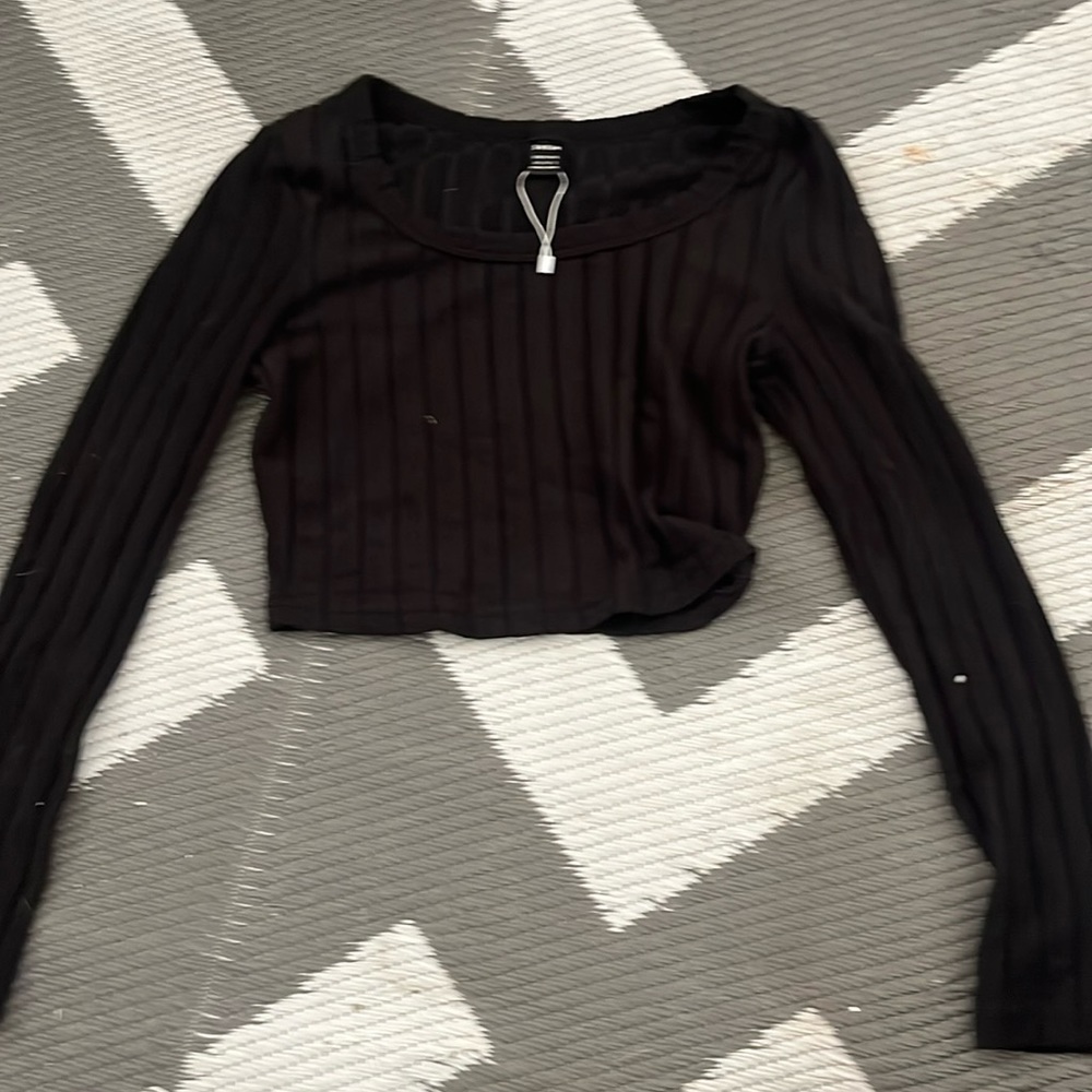 Long sleeve a little see-through, soft crop top